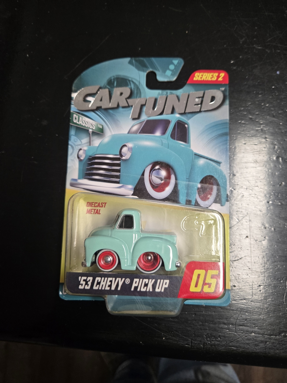 Car Tuned Series 2 '53 Chevy Pick Up Toy - Teal with Red Wheels